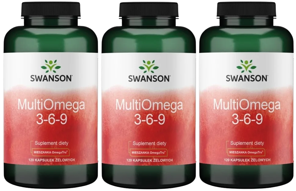 Омега-3-6-9 Swanson MultiOmega 3-6-9, рыбий жир, льняное масло и масло бурачника, 3 упаковки по 120 капсул