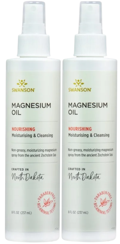 Магниевое масло Swanson Magnesium Oil, хлорид магния, спрей для наружного применения, 2 упаковки по 237 мл