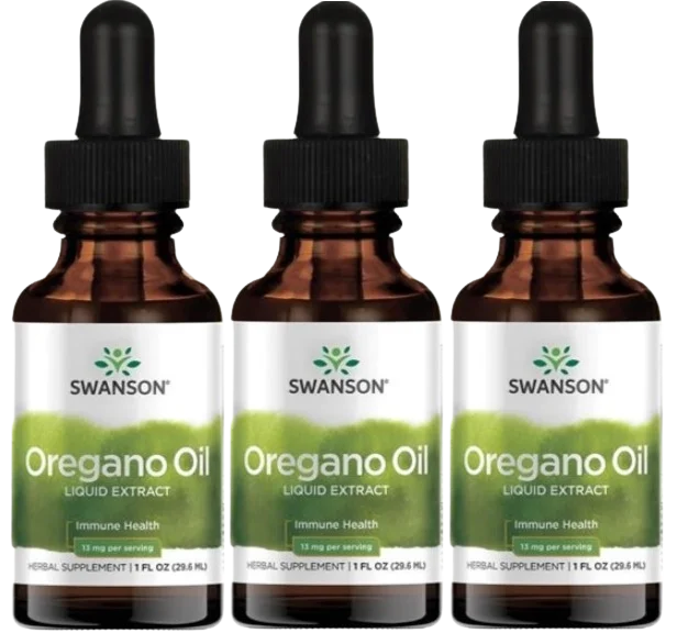 Масло орегано Swanson Oregano Oil Liquid, для пищеварения, капли, 3 упаковки по 29,6 мл