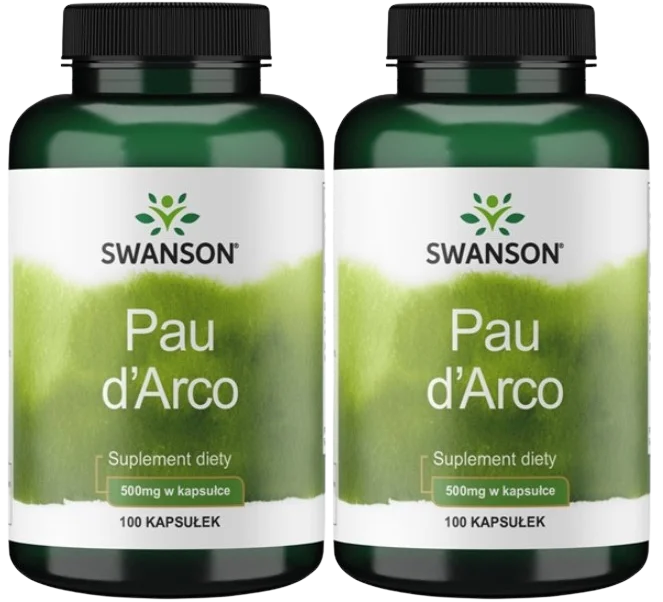 Кора пау д'арко Swanson Pau d'Arco 500 мг, для пищеварения, 2 упаковки по 100 капсул