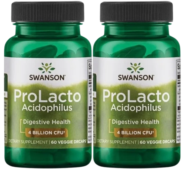 Пробиотик Swanson ProLacto Acidophilus, 4 млрд КОЕ, с scFOS, 2 упаковки по 60 капсул
