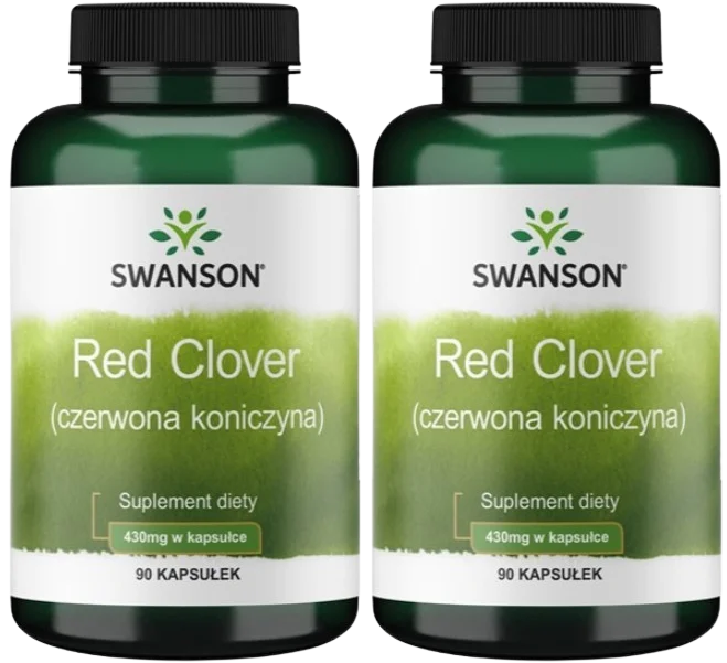 Красный клевер Swanson Red Clover 430 мг, при менопаузе, для женщин, 2 упаковки по 90 капсул