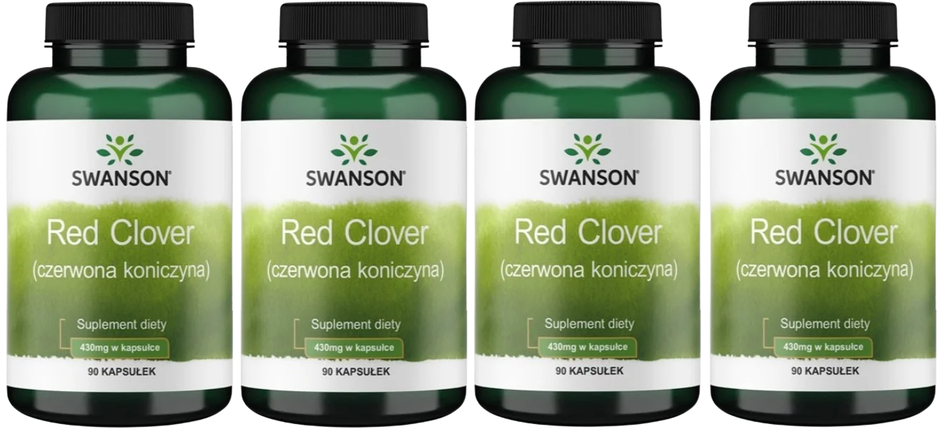 Красный клевер Swanson Red Clover 430 мг, для женщин, 4 упаковки по 90 капсул