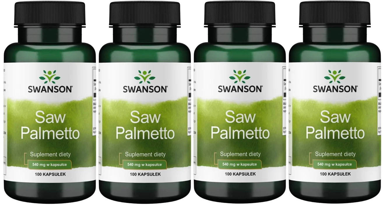 Пальма сабаль Swanson Saw Palmetto 540 мг, для мужчин, 4 упаковки по 100 капсул