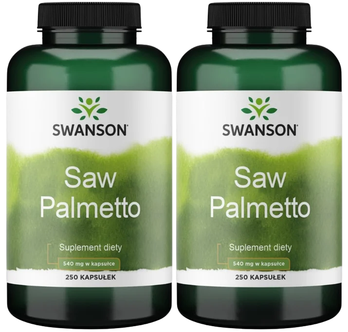 Сереноя Swanson Saw Palmetto 540 мг, для простаты и мочевой системы, 2 упаковки по 250 капсул
