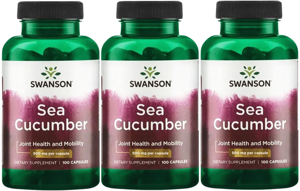Морской огурец Swanson Sea Cucumber 500 мг, для суставов и костей, 3 упаковки по 100 капсул