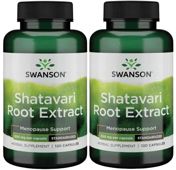 Шатавари Swanson Shatavari Root Extract 500 мг, для женщин, 2 упаковки по 120 капсул
