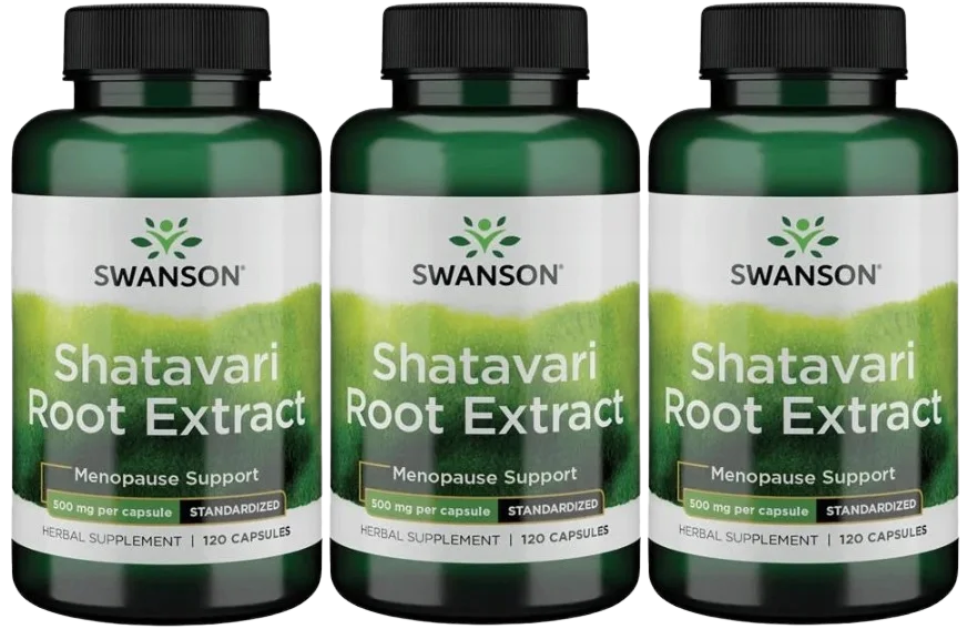 Шатавари Swanson Shatavari Root Extract 500 мг, для женщин, 3 упаковки по 120 капсул