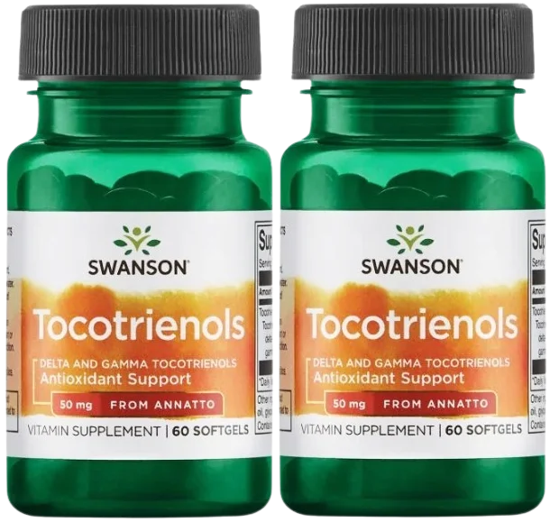 Токотриенолы Swanson Tocotrienols 50 мг, витамин E, мягкие капсулы, 2 упаковки по 60 капсул
