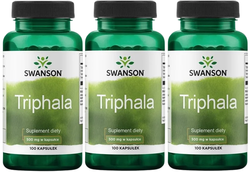 Трифала Swanson Triphala 500 мг, для пищеварения, 3 упаковки по 100 капсул