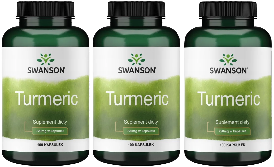Куркума Swanson Turmeric 720 мг, для пищеварения, антиоксидант, 3 упаковки по 100 капсул