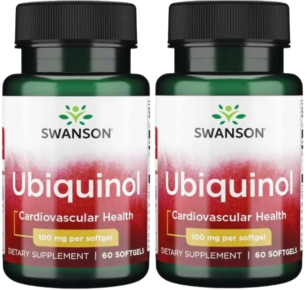 Убихинол Swanson Ubiquinol 100 мг, коэнзим Q10, для сердца, 2 упаковки по 60 капсул
