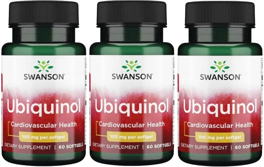 Убихинол Swanson Ubiquinol 100 мг, коэнзим Q10, мягкие капсулы, 3 упаковки по 60 капсул