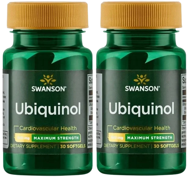 Убихинол Swanson Ubiquinol 200 мг, коэнзим Q10, для сердца, 2 упаковки по 30 капсул