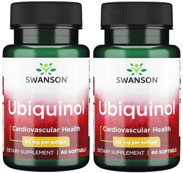 Убихинол Swanson Ubiquinol 50 мг, коэнзим Q10, мягкие капсулы, 2 упаковки по 60 капсул