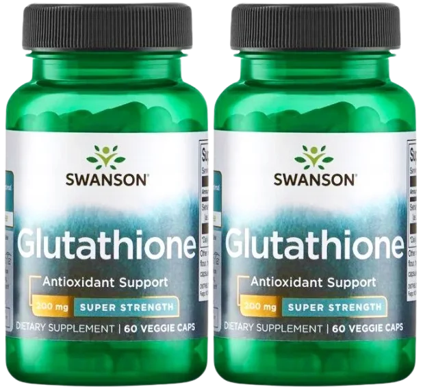 Глутатион Swanson Glutathione, восстановленный 200 мг, растительные капсулы, 2 упаковки по 60 шт