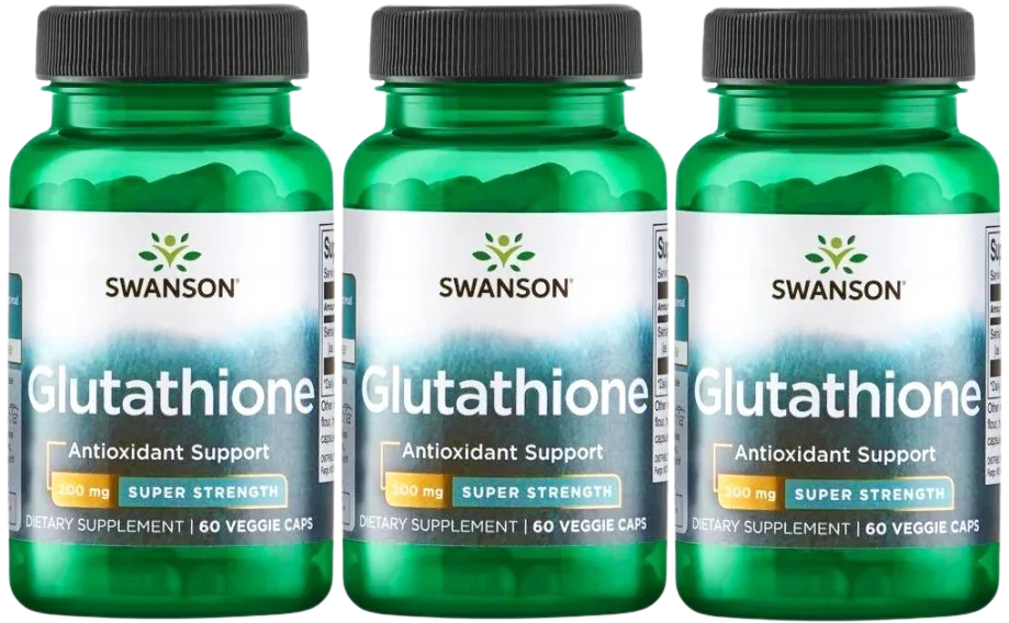 Глутатион Swanson Glutathione 200 мг, антиоксидант, 3 упаковки по 60 капсул