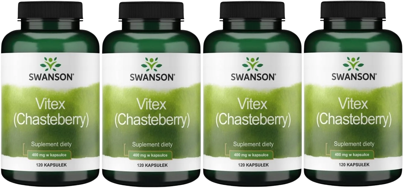 Витекс Swanson Vitex Chasteberry 400 мг, для женщин, 4 упаковки по 120 капсул