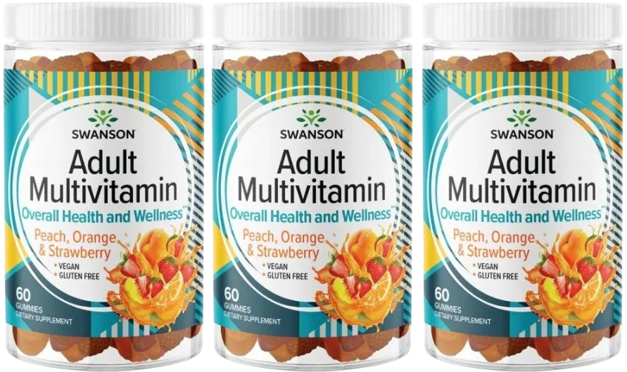 Мультивитамины Swanson Adult Multivitamin, для взрослых, жевательный мармелад, 3 упаковки