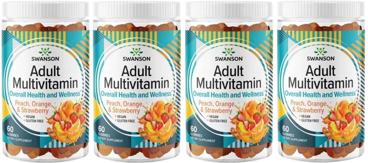 Мультивитамины для взрослых Swanson Adult Multivitamin, жевательные мармеладки, 4 упаковки