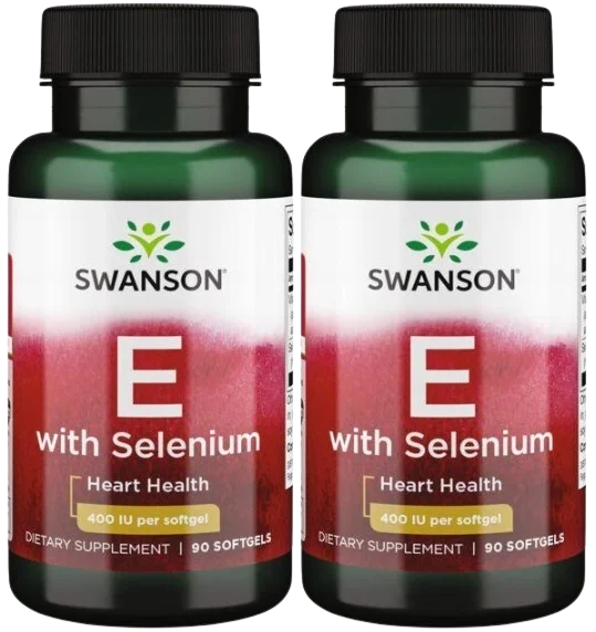 Витамин E с селеном Swanson Vitamin E with Selenium, мягкие капсулы, 2 упаковки по 90 шт