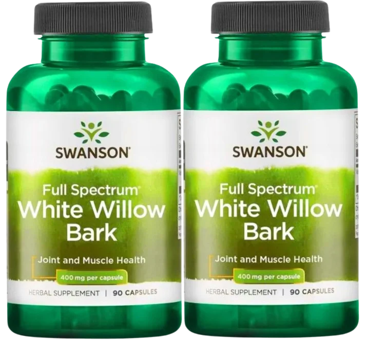 Кора белой ивы Swanson Full Spectrum White Willow Bark, 400 мг, 2 упаковки по 90 капсул