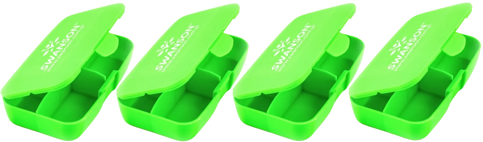 Таблетница Swanson Pill Box, 5 отделений, пластик, 4 штуки