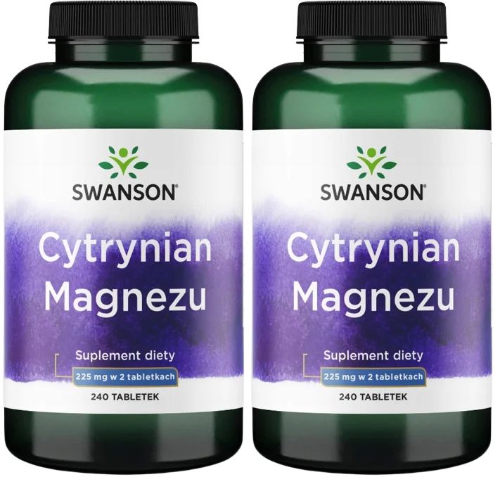 Магний Swanson Magnesium Citrate, цитрат магния, 2 упаковки по 240 таблеток