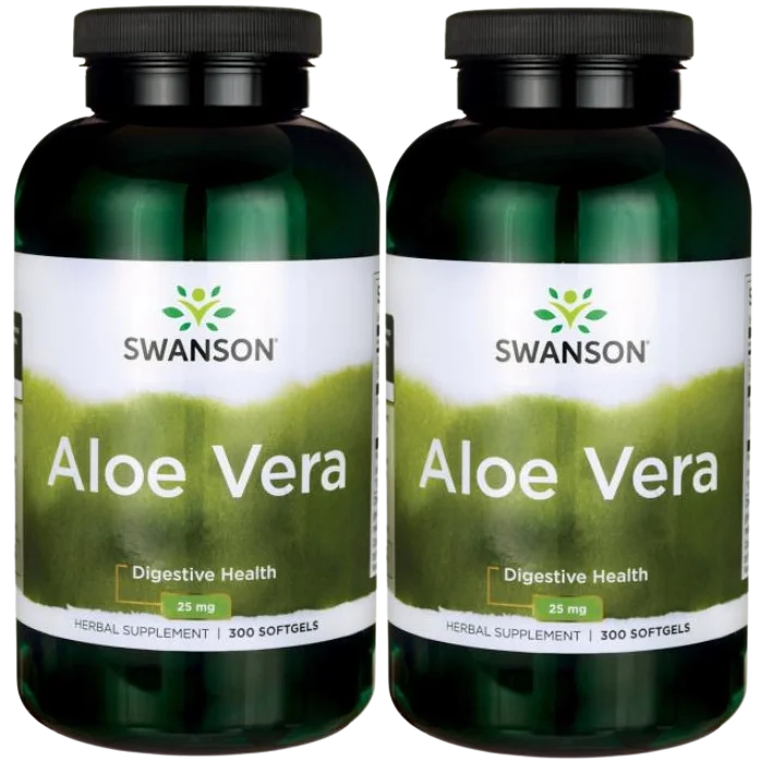 Алоэ вера Swanson Aloe Vera, 5000 мг, мягкие капсулы, 2 упаковки по 300 шт