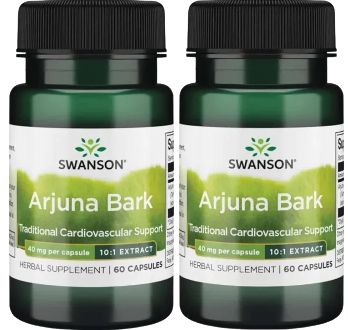 Экстракт коры арджуны Swanson Full Spectrum Arjuna Bark, 10:1, 40 мг, 2 упаковки по 60 капсул