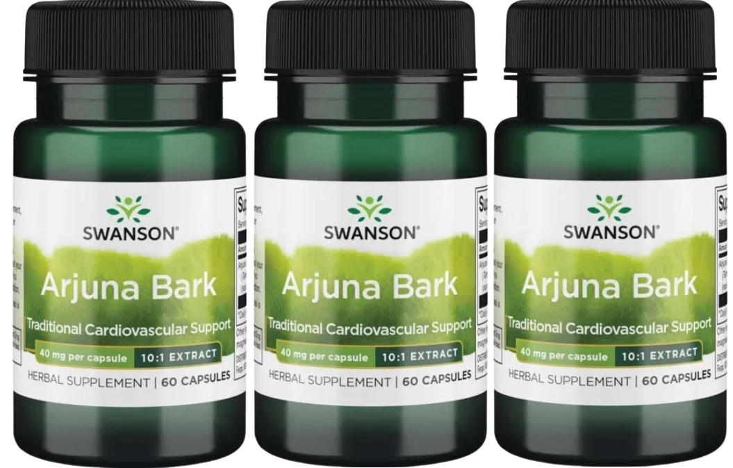 Арджуна Swanson Full Spectrum Arjuna Bark 10:1 40 мг, для сердца, 3 упаковки по 60 капсул