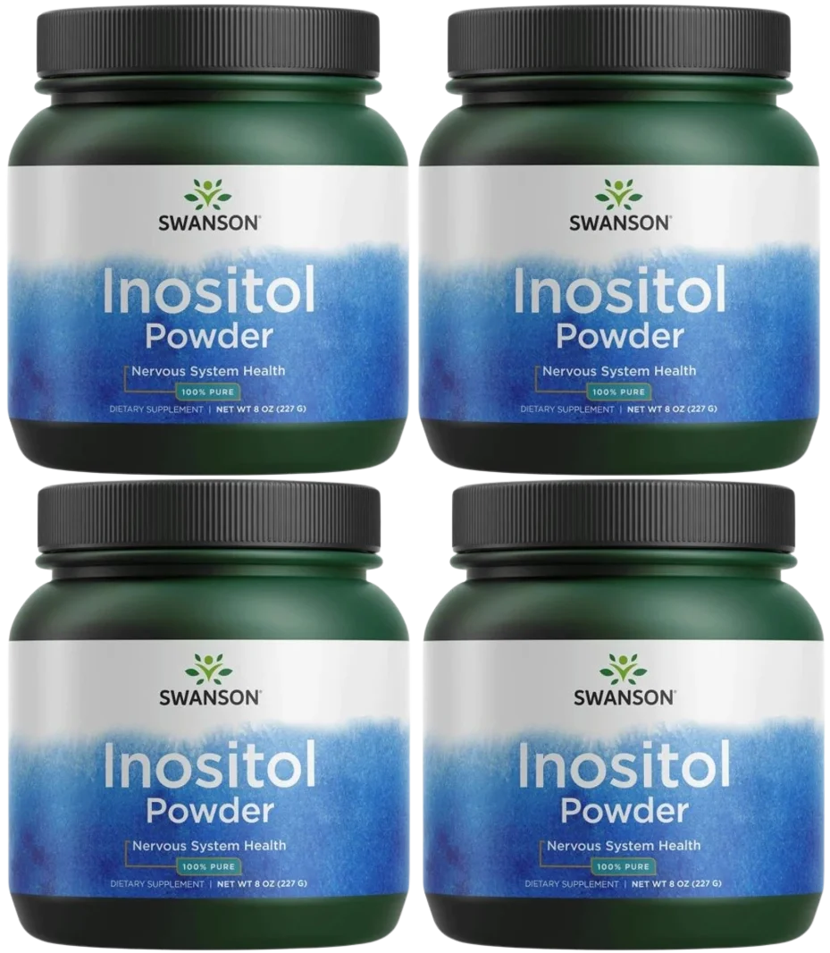 Инозитол Swanson Inositol, 100 % чистый, порошок, 4 упаковки по 227 г