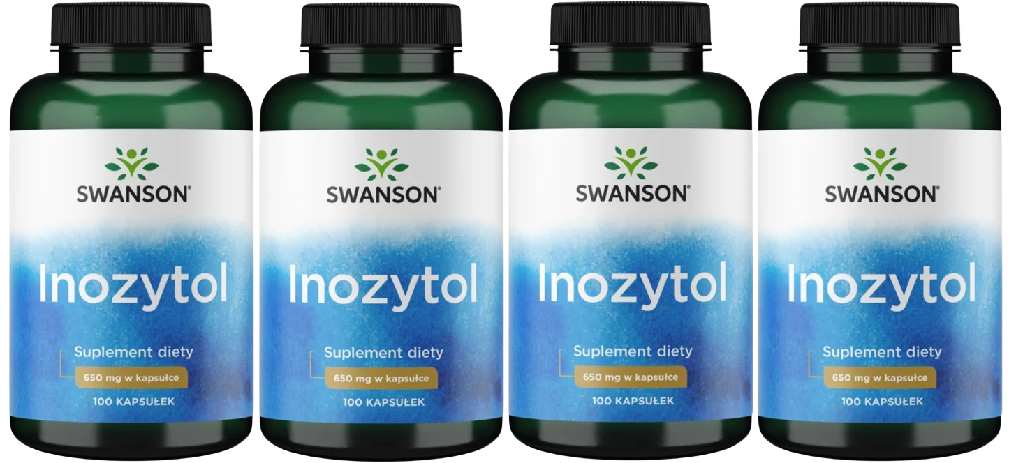 Инозитол Swanson Inositol 650 мг, 4 упаковки по 100 капсул