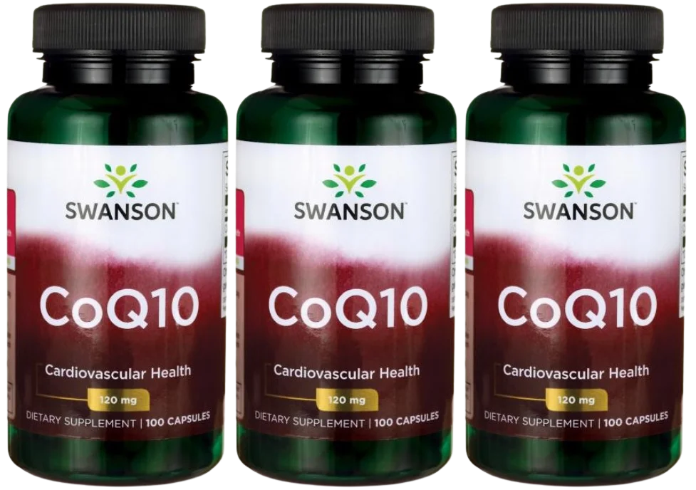 Коэнзим Q10 Swanson CoQ10 120 мг, для сердца, 3 упаковки по 100 капсул