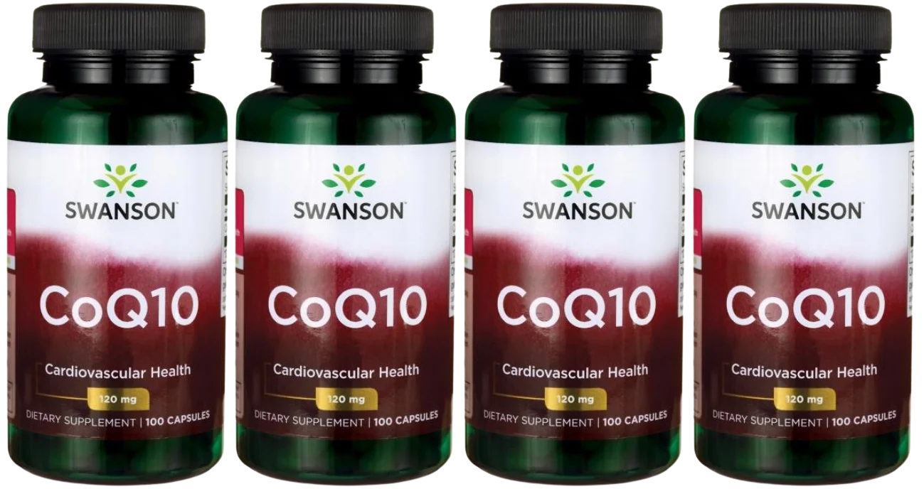 Коэнзим Q10 Swanson CoQ10 120 мг, для сердца, 4 упаковки по 100 капсул