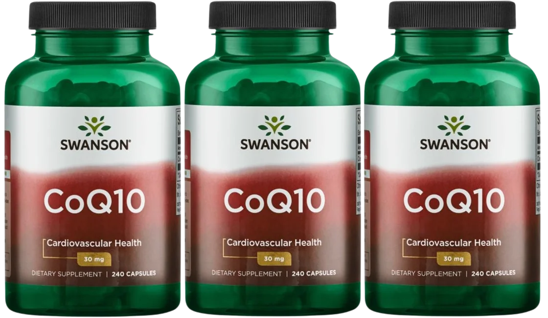 Коэнзим Q10 Swanson Coenzyme Q10 30 мг, для сердца, 3 упаковки по 240 капсул
