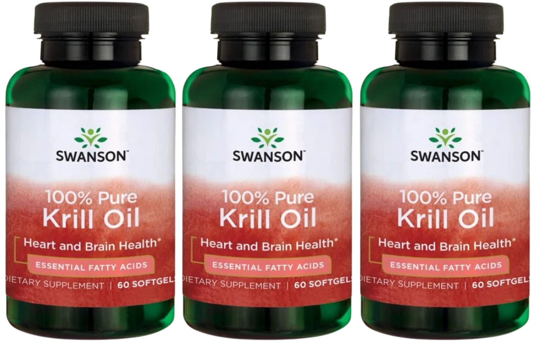 Масло криля Swanson Krill Oil, Superba, омега-3 в фосфолипидах, 3 упаковки по 60 капсул