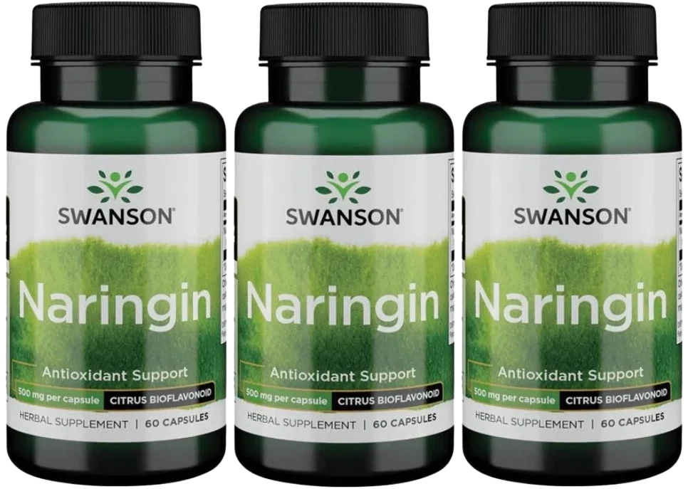 Нарингин Swanson Naringin 500 мг, цитрусовые биофлавоноиды, антиоксидант, 3 упаковки по 60 капсул