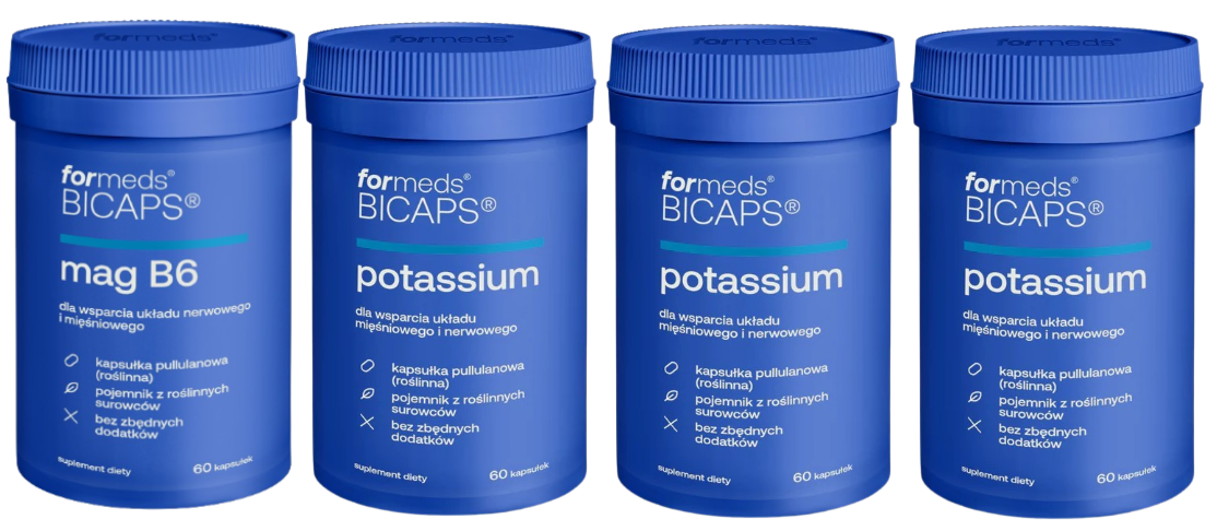Набор ForMeds Bicaps Mag B6 и 3 упаковки Potassium, магний, B6 и калий, капсулы
