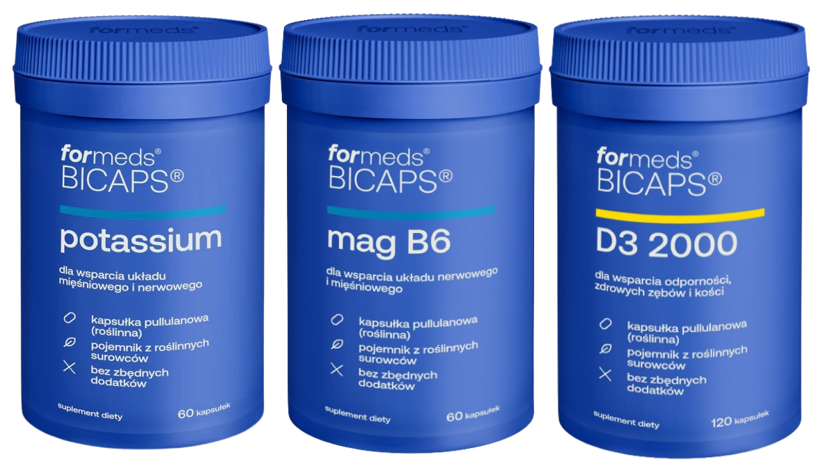 Набор ForMeds Bicaps Mag B6, Potassium и D3 2000, магний, калий и витамин D3, капсулы