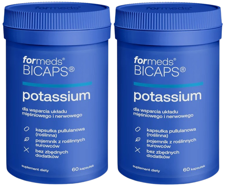 Калий ForMeds Bicaps Potassium, цитрат калия 360 мг, 2 упаковки по 60 капсул