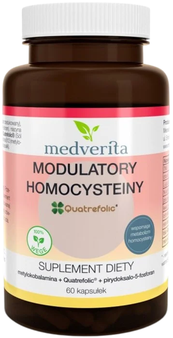 Комплекс для обмена гомоцистеина Medverita с TMG, B6, B12 и фолатом, 60 капсул