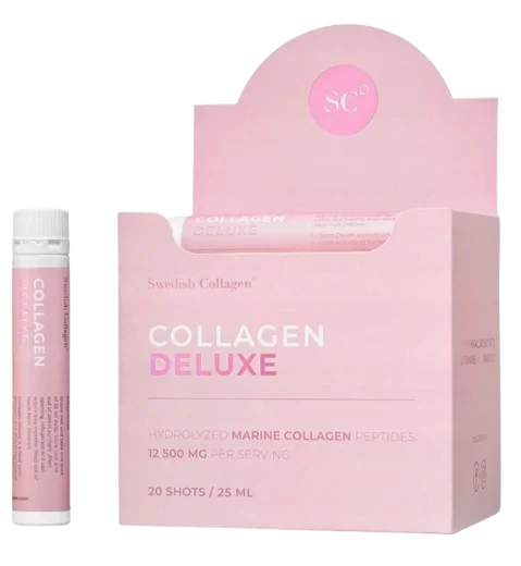 Коллаген питьевой Swedish Nutra Collagen Deluxe 12500 мг, с гиалуроновой кислотой, вкус черника, 20 ампул по 25 мл