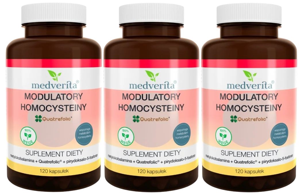 Комплекс Medverita Homocysteine Modulators, бетаин, холин и витамины B, 3 упаковки по 120 капсул