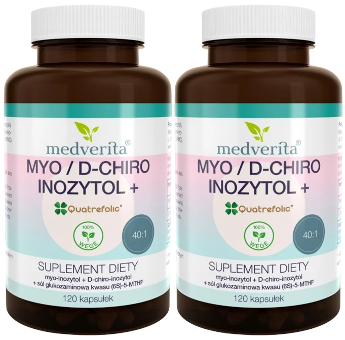 Инозитол Medverita Myo D-chiro 40 к 1, с фолатом, 2 упаковки по 120 капсул