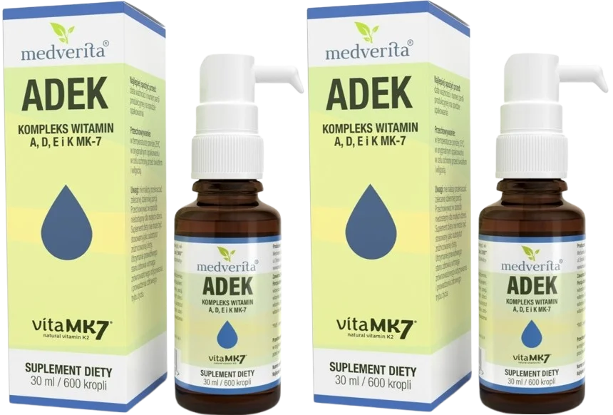 Витамины A, D3, E, K2 Medverita ADEK, с ретинолом, капли, 2 флакона по 30 мл