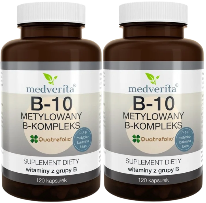 Витамины группы B Medverita B-10 Complex, 2 упаковки по 120 капсул