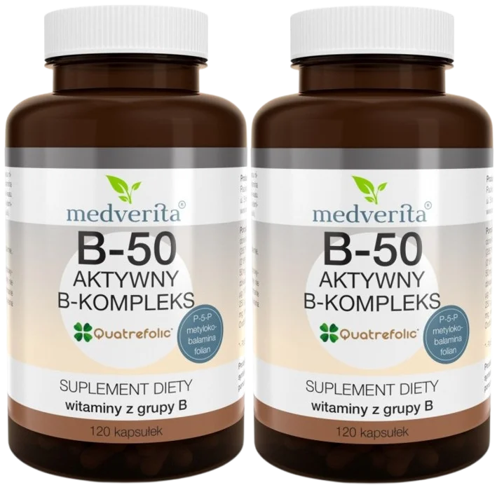 Витамины группы B Medverita B-50 Complex, 2 упаковки по 120 капсул