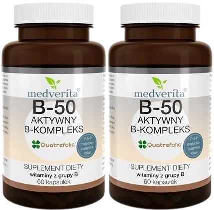 Витамины группы B Medverita B-50 Complex, 2 упаковки по 60 капсул