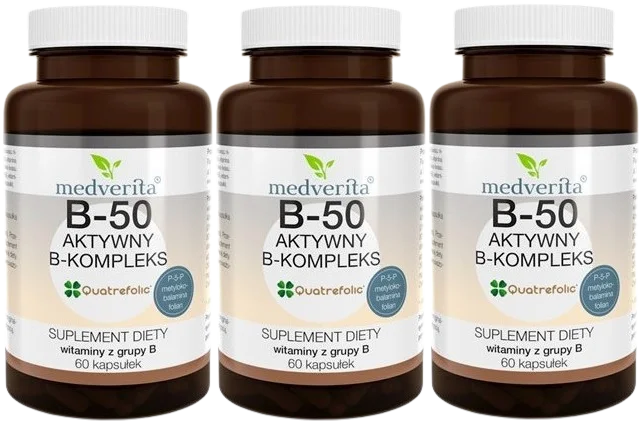 Витамины группы B Medverita B-50 Complex, 3 упаковки по 60 капсул